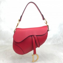 Christian Dior Saddle Calfskin Red