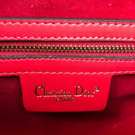 Christian Dior Saddle Calfskin Red