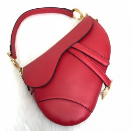 Christian Dior Saddle Calfskin Red