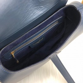 Christian Dior Saddle Calfskin Dark Blue