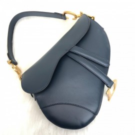 Christian Dior Saddle Calfskin Dark Blue