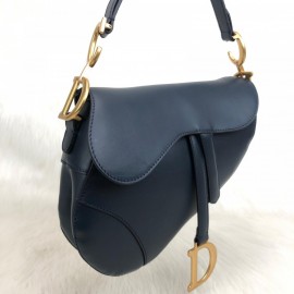 Christian Dior Saddle Calfskin Dark Blue