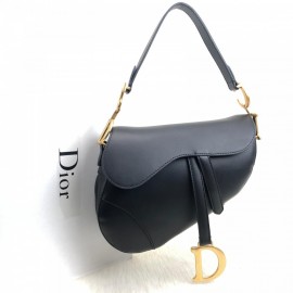 Christian Dior Saddle Calfskin Black