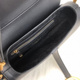 Christian Dior Saddle Calfskin Black