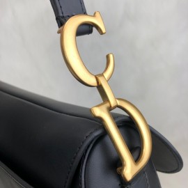 Christian Dior Saddle Calfskin Black