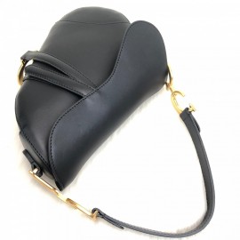 Christian Dior Saddle Calfskin Black