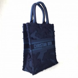 Christian Dior Vertical Book Tote Blue Limited