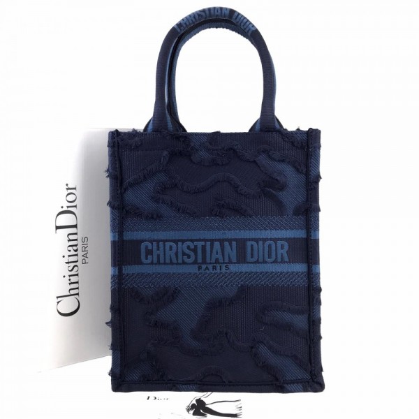 Christian Dior Vertical Book Tote Blue Limited