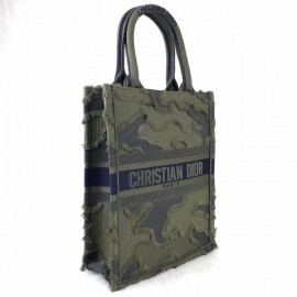 Christian Dior Vertical Book Tote Green Limited