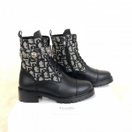 Dior Oblique Boots Genuine Leather 