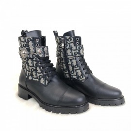 Dior Oblique Boots Genuine Leather 