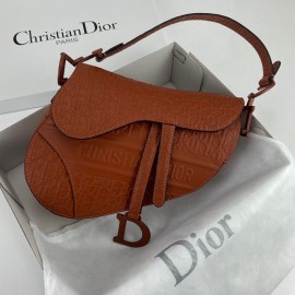 Christian Dior Saddle Embossed Calfskin Bag  Taan