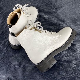 Fendi FFreedom Biker-Style Ankle Boots White 