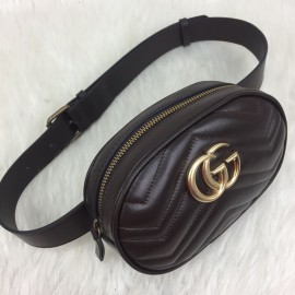 Gucci Belt Bag Genuine Leather Dark Brown