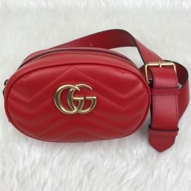 Gucci Belt Bag Genuine Leather Red