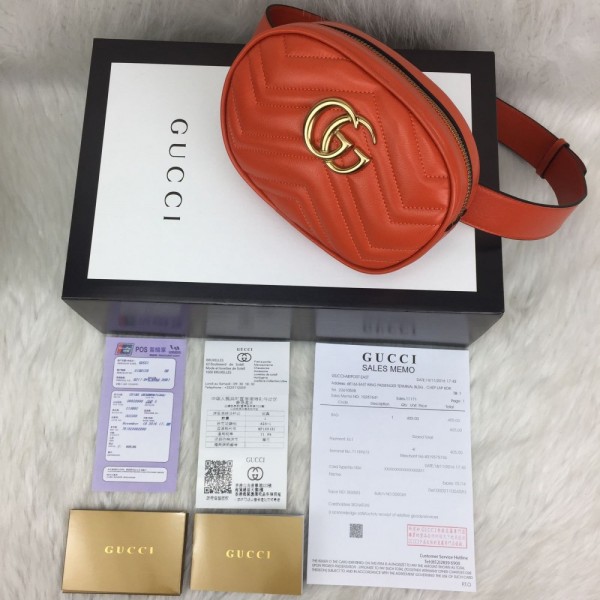 Gucci Belt Bag Genuine Leather Orange