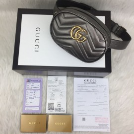 Gucci Belt Bag Genuine Leather Silver