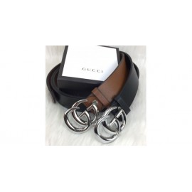 Gucci Belt Classic Parlak Silver