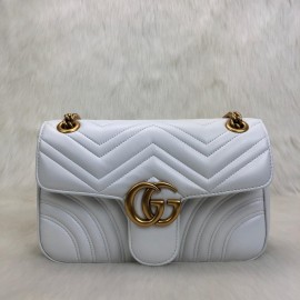 Gucci Marmont White Genuine Leather