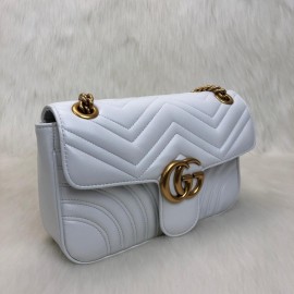 Gucci Marmont White Genuine Leather