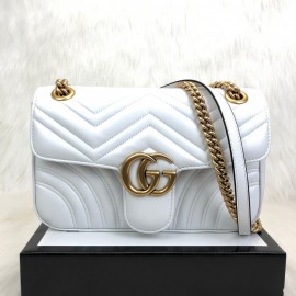 Gucci Marmont White Genuine Leather