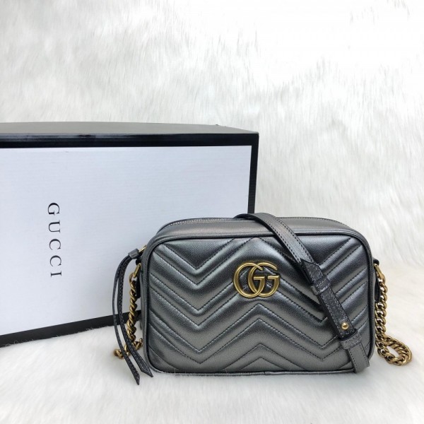 Gucci Marmont Messenger Bag Silver