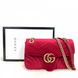 Gucci Marmont Velvet Velvet Red