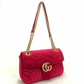 Gucci Marmont Velvet Velvet Red