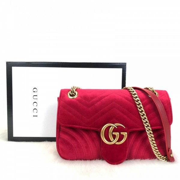 Gucci Marmont Velvet Velvet Red