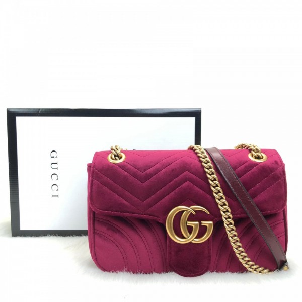 Gucci Marmont Velvet Velvet Damson Color