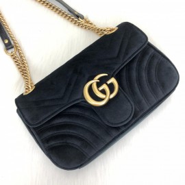 Gucci Marmont Velvet Velvet Black 