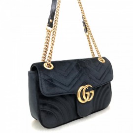 Gucci Marmont Velvet Velvet Black 