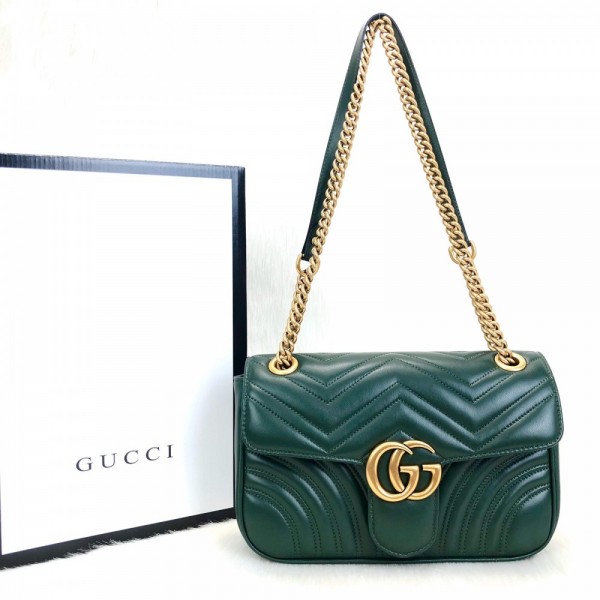 Gucci Marmont Green Genuine Leather