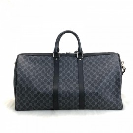 Gucci Signature Duffle Leather Luggage Classic Black