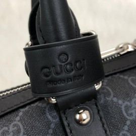 Gucci Signature Duffle Leather Luggage Classic Black