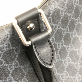 Gucci Signature Duffle Leather Luggage Classic Black