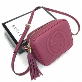 Gucci Soho Disco Bag Genuine Leather Claret Red