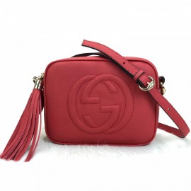 Gucci Soho Disco Bag Genuine Leather Red