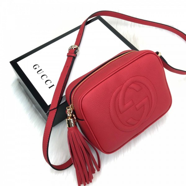 Gucci Soho Disco Bag Genuine Leather Red