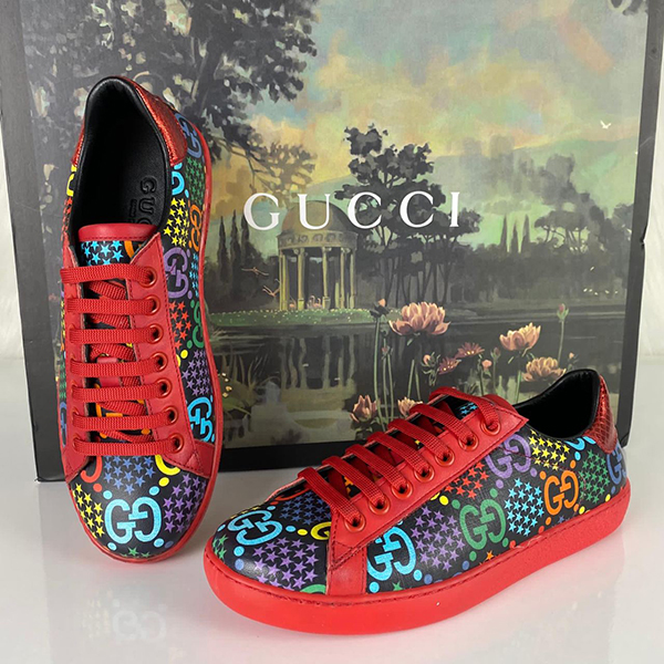 Gucci Ace Black GG Psychedelic Sneaker RED