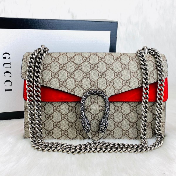 Gucci Dionysus genuine nubuck goat leather red