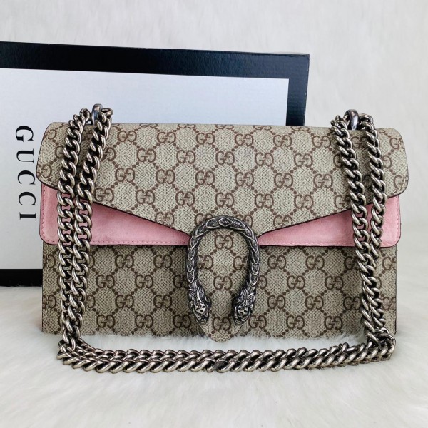 Gucci Dionysus genuine nubuck goat leather rose