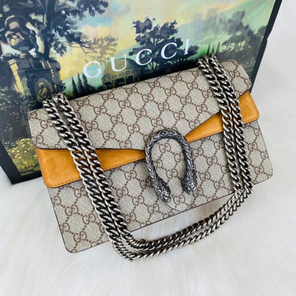 Gucci Dionysus genuine nubuck goat leather yellow