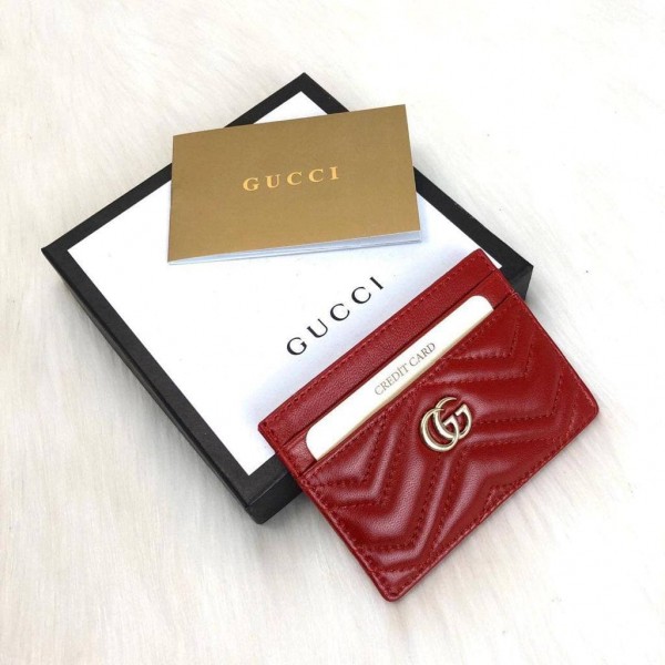 Gucci Marmont Card Holder claret red