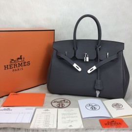 Hermes Birkin 35 Cm Smoked Silver