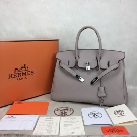 Hermes Birkin 35 Cm Stone Color Silver