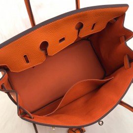 Hermes Birkin Genuine Leather Orange 35 Cm