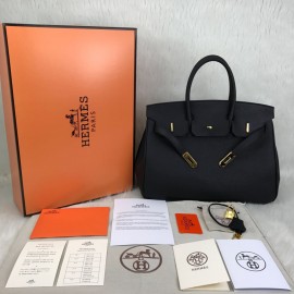 Hermes Birkin Genuine Leather Black 35 Cm