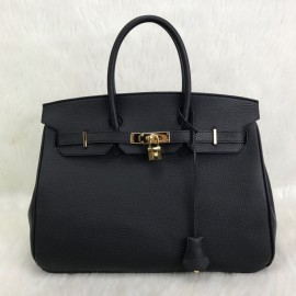 Hermes Birkin Genuine Leather Black 35 Cm