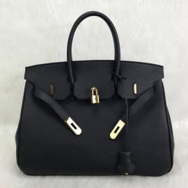 Hermes Birkin Genuine Leather Black 35 Cm